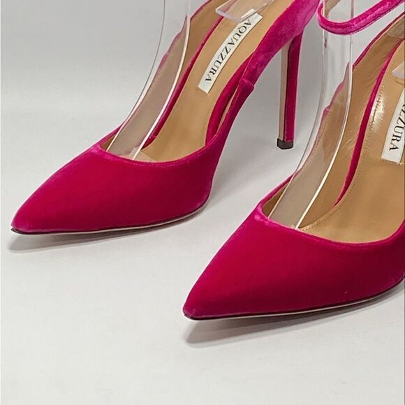 Aquazzura Love Affair Velvet Pumps size 37.5 - Picture 7 of 12